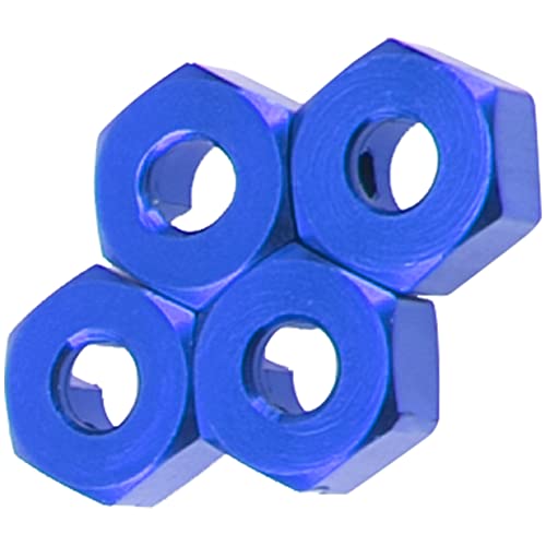 Metal 12mm Wheel Hex Hub Drive Adapters with Pins Screws Compatible with 1/10 Arrma Senton Granite Typhon Vorteks 3S Big Rock RC Car (Blue) - color: Blue