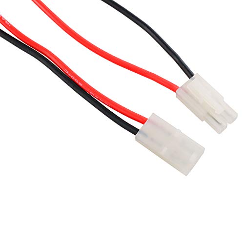 E-outstanding 2pcs 16AWG 15cm Tamiya Plug Connector Male and Female Adapter Cable Wire for RC Lithium Battery Charge