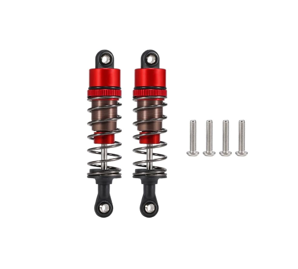 1/10 RC Oil Leakproof Shocks,2Pcs Adjustable Oil Filled Shocks 52mm-120mm for 1/10 RC Buggy Truggy On Road Touring Drift Cars Monster Trucks Upgrade Parts (2PCS 85mm Red) - color: 2PCS 85mm Red