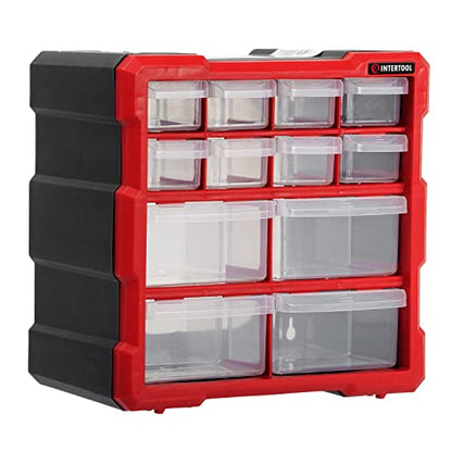 Small Parts Organizer - 12 Removeable Bin Drawers - Tool Box for Storing Hardware and Garage Organization - For Screws, Bolts, Legos, Arts and Crafts - 10” x 10” x 6” - BX08-4024 - style: 12 Drawers