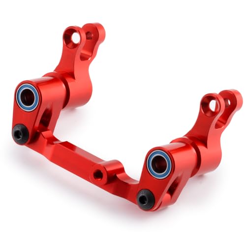 Red Front Steering Assembly for Tra-xxas 1/16 Mini Maxx Slash XRT | 4WD RTR Brushless Monster Truck RC Car Upgrades Parts Aluminum Bellcrank - color: Red