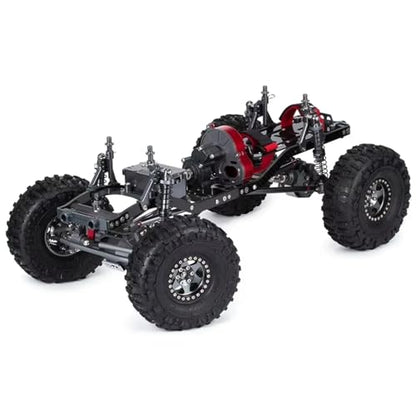 Rc Frame Chassis Parts For SCX10 1/10 Carbon Fiber Rails Metal Brace Skid Plate Adjustable Shock Mount Tray Chassis Set Rc Car Accessories Upgrades Repair(Red) - color: Red