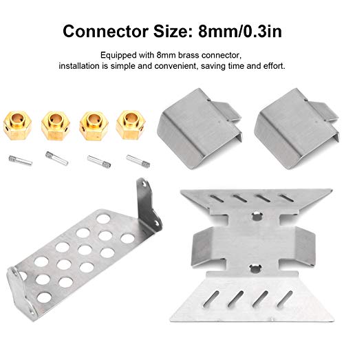 Stainless Steel Chassis Armor RC Skid Plate with 8mm Connector for AXIAL SCX10 III AXI03007 RC RC Crawler Car Upgrade