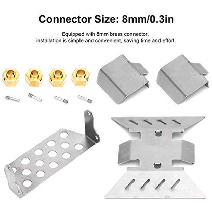 Stainless Steel Chassis Armor RC Skid Plate with 8mm Connector for AXIAL SCX10 III AXI03007 RC RC Crawler Car Upgrade