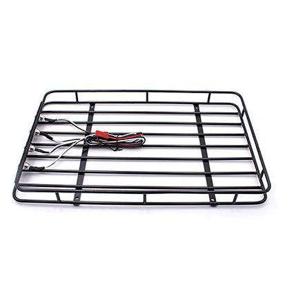 LCX Racing 1/10th RC Crawler Car Metal Roll Cage Luggage Tray Roof Rack for Axial SCX10 II 90046 TRX4 Redcat Gen8 Scout II, Upgrades Parts Accessories