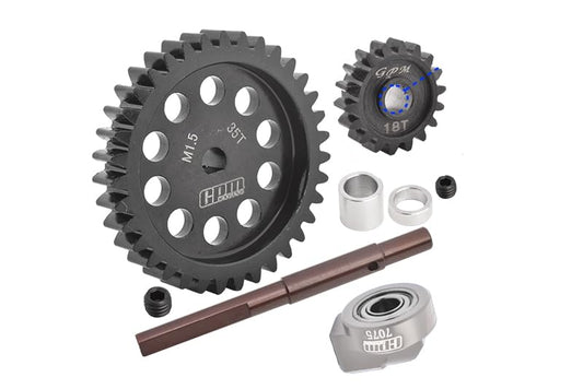 40Cr Carbon Steel M1.5 Spur Gear 35T + Motor Gear 18T for 1:5 Traxxas X Maxx 6S / X Maxx 8S / XRT 8S Monster Truck Upgrades