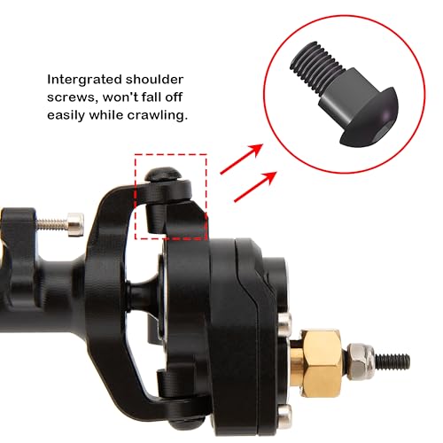 MEUS Racing +6.2mm SCX24 Portal Axles for Axial 1/24 SCX24 RC Crawler (Black) - color: Black