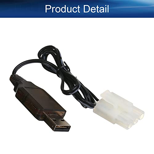Heyiarbeit 2Pcs L6.2-3P USB Charging Cable for RC Car 9.6V 200mA Ni-MH Ni-CD Battery - size: L6.2-3P 2Pcs