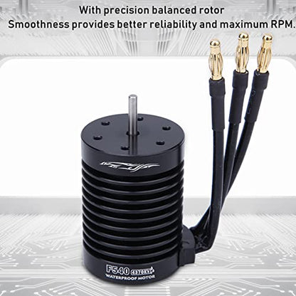 Sensorless Brushless Motor, 4370KV 1/10 RC Accessory for Surpass F540, 4 Pole RC Motor for Cars Trucks, High RPM