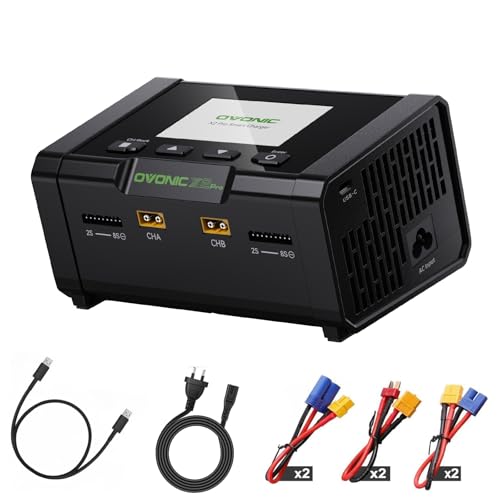 OVONIC X2 Pro Lipo Charger Bluetooth APP, AC 400W / DC 600W x2 Dual Channel, 20A per Channel, 1-8S Balance Charger for LiPo LiHV Life Li-Ion NiMH NiCd Pb