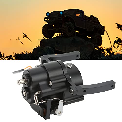 VBESTLIFE RC Front, Aluminium Alloy Double Speed Size Anodized 1/10 Crawler for SCX10 313mm Frame (Black) - color: Black