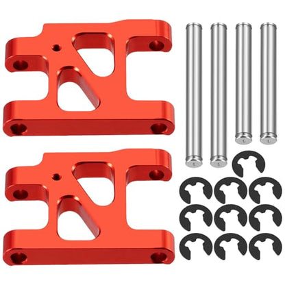 2PCS RC Aluminum Alloy Front Lower Swing Arm Suspension A-Arms Set Compatible with 1/10 Tamiya TA01 RC Car Upgrades (Red) - color: Red