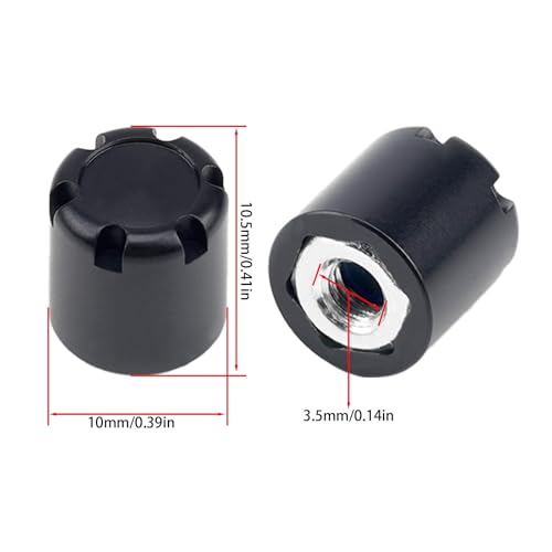 4PCS RC M4 Wheel Hex Nuts with Tools,CNC Aluminum RC Car Dustproof Wheel Rim Center Cap Hub Suit for TRX4 Axial SCX10 Redcar D90 Tamiya Etc 1/10 RC Crawler Car Upgrades (Black) - color: Black