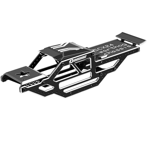 SCX24 Warthog LCG Chassis Kit, Aluminum Roll Cage Frame | 1/24 RC Crawler Buggy Scale Appearance Chassis, Compatible with Gladiator Bronco C10 JLU Models Custom Builds Upgrades - color: Black, size: with Lettering