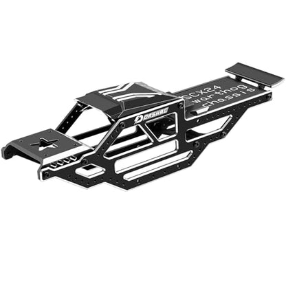 SCX24 Warthog LCG Chassis Kit, Aluminum Roll Cage Frame | 1/24 RC Crawler Buggy Scale Appearance Chassis, Compatible with Gladiator Bronco C10 JLU Models Custom Builds Upgrades - color: Black, size: with Lettering