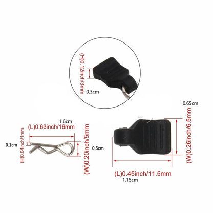 10Pcs 1/24 1/18 RC Car Body Clips+Pull Tab for SCX24 AXI90081 AXI0001 0002 - color: White
