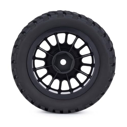 4PCS RC Rally Car Tyres 12mm Hex Hub Wheel Rims Tires NOT Pre-Glued for 1/16 1/14 1/12 1/10 Scale Off Road Buggy On-Road Touring Car Upgrade Parts (Black) - color: Black