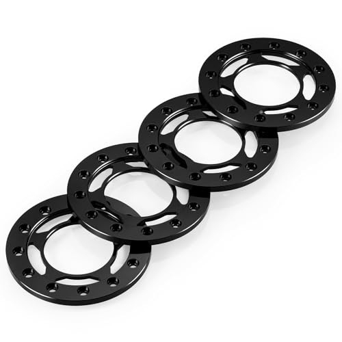 4PCS Aluminum 1.55" RC Beadlock Wheel Replacement Ring for AXIAL UTB18 D90 TF2 CC01 AX90069 MST JIMNY 1/10 RC Crawler Trail Truck Car (Black) - color: Black