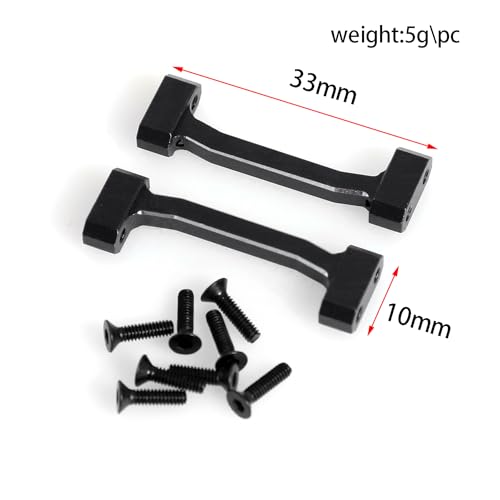 Aluminum Shocks Bracket Reinforcement Mount RC Upgraded Parts for LOSI 1/18 Mini LMT 4X4 Brushed Monster Truck RTR-LOS01026 RC Car, Black - color: Black Reinforcement Mount