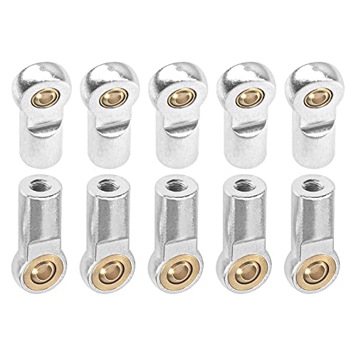 10Pcs ShareGoo M3 Tie Rod End Ball Head Holder Link 3mm Thread Ball Joint Compatible with Tamiya Redcat HSP Traxxas Axial SCX10 1/10 RC Car Truck Boat DIY Robot Airplane,L22mm (Silver)