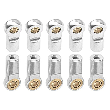 10Pcs ShareGoo M3 Tie Rod End Ball Head Holder Link 3mm Thread Ball Joint Compatible with Tamiya Redcat HSP Traxxas Axial SCX10 1/10 RC Car Truck Boat DIY Robot Airplane,L22mm (Silver)