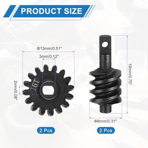 MECCANIXITY 2 Set Hardened Steel Axle Differentials Gear, 16T Steel Gear Upgrade Parts for RC Vehicles Truck Drift Car Part, Black - style: 16T