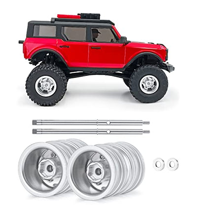 2pcs Rear Dual Wheel Rims Wheel Hubs with Rear CVD for 1/24 Axial Scx24 | Metal for AXI90081 Deadbolt C10 AXI00002 B-17 AXI00005 Upgrade