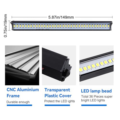 Super Bright LED Light Bar Roof Lamp Kit for 1/10 Traxxas TRX4 Slash 2WD 4X4 Axial SCX10 & SCX10 II Arrma Redcat Gen7 Gen 8 RC Rock Crawler Car (Type 1)
