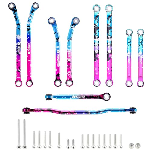 10PCS Splash Anodizing Aluminum High Clearance Chassis Links and Steering Links Set for HPI Venture18 Upgrade