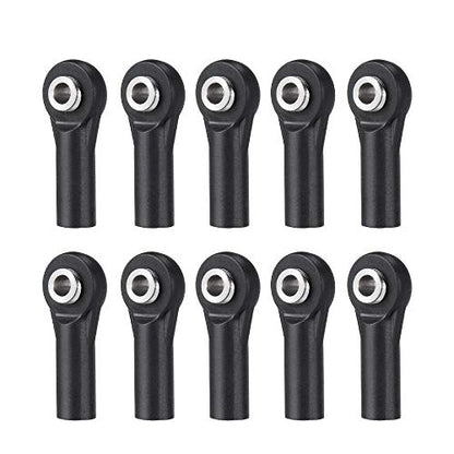 10Pcs M3 Plastic Bent Rod Ends,Black M3 Crawler Width Balls Ends for Axial D90 SCX10 RC Car (Black B) - color: Black B