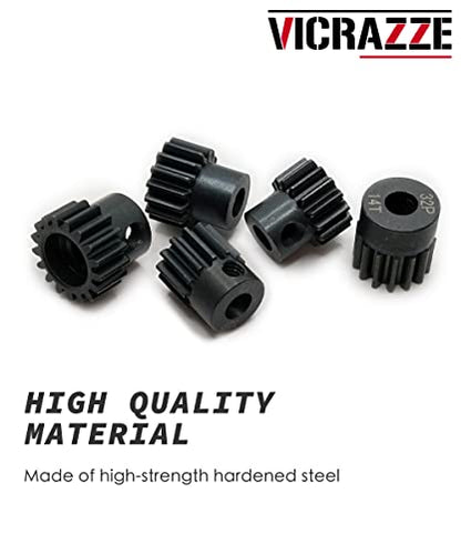 32p 5mm Pinion Gear Set 13T 14T 15T 16T 17T for RC Buggy Car Monster Truck | High-strength hardened steel,with 1/8 inch(3.175mm) Coupler and hex Key,Wear Resistance