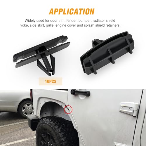 GOOACC 111Pcs Bumper Retainer Clips with Fastener Remover Plastic Rivets Grille Fender Flare Hardware Car Compatible with 2007-2024 Jeep Wrangler 2005-2010 Grand Cherokee 2002-2010 Liberty KJ & KK - color: 110Pcs Clips + Fastener Remover