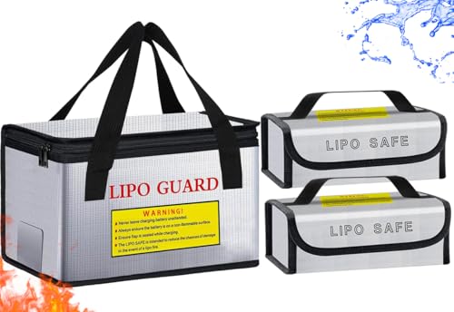 3PCS Lipo Battery Safe Bag Fireproof Charging Bag for RC Lipo Battery Pack Storage Charging Transport, Home Office Travel Lipo Safe Storage Pouch - size: Unknown Dimensions (3 pcs)