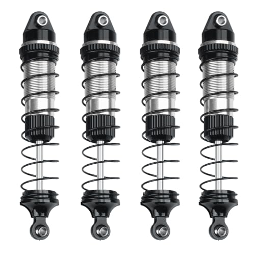 LSG 4Pcs Aluminum RC Shock Absorber Threaded Shocks for 1/18 LOSI Mini LMT 4x4 Brushed Monster Truck RTR Suspension Damper Upgrades Parts (Silver) - color: Silver