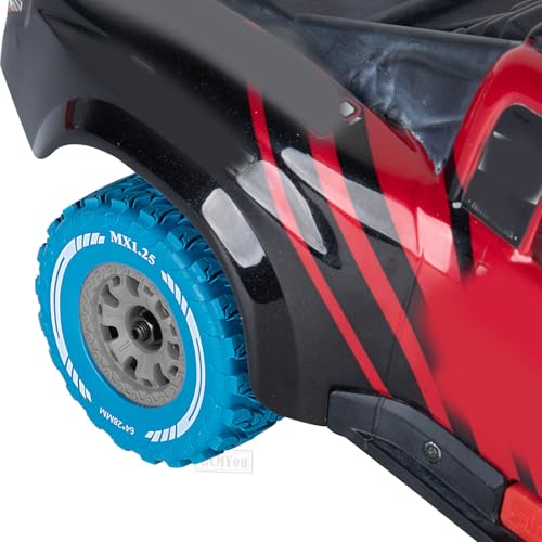 RC MX1.25 RC Truck Wheel Tires for Traxx as/Mojave GROM 223S 4x4 RTR,14301 14302 14303,Tamiya Kyosho HPI 1/14-1/18 Scale On/Off Road,RC Monster Truck Car Wheels,Grey-Navy Blue - color: Grey-navy Blue(rc Wheels Tires)