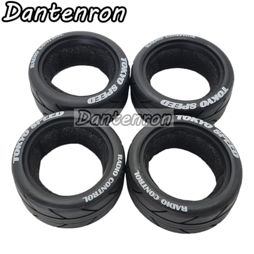 1/10 On Road Tires RC Soft Rubber Street Touring Tyres OD 65mm For 1:10 Rally Racing Drift Car Tamiya TT01 TT02 XV01 TA06 A959 PTG2 HPI KYOSHO HSP PTG2 Traxxas RC On-Road Wheels Rims 4PCS