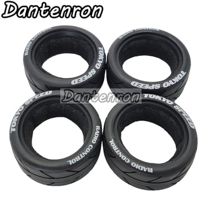 1/10 On Road Tires RC Soft Rubber Street Touring Tyres OD 65mm For 1:10 Rally Racing Drift Car Tamiya TT01 TT02 XV01 TA06 A959 PTG2 HPI KYOSHO HSP PTG2 Traxxas RC On-Road Wheels Rims 4PCS