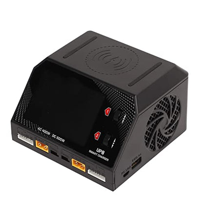 UP8 AC 400W DC 650W Dual Channel Lithium Battery Balance Charger Discharger Drone Lipo Battery Balance Charger Discharger US Plug 100‑240V