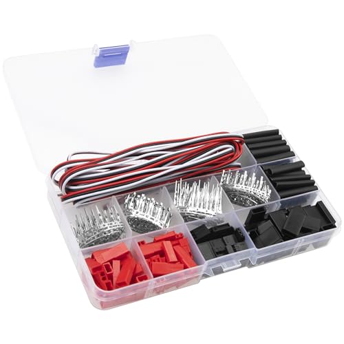 50 Sets Servo Plug Male Female Connector Crimp Pin Cable Kit Compatible with JST Futaba JR Style Plugs Hitec Spektrum for RC Car Drone Boat DIY