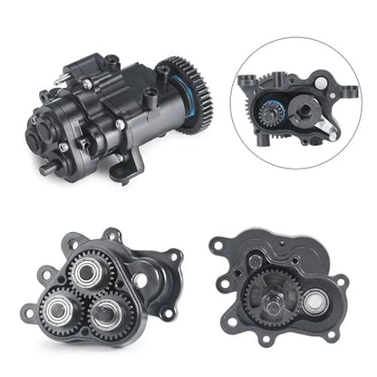 CNC Metal Gearbox with Shifting Slipper Clutch and Transmission Internal Gears Compatible with 1/10 RC Crawler TRX6 G63