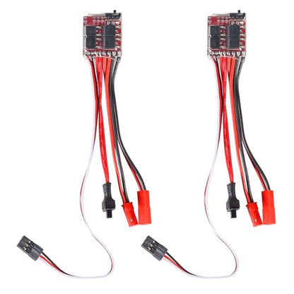 2Pcs 20A Brushed ESC Motor Speed RC 2KHz Forward Reverse Brush Brake 4.8V-8.4V Electric Speed Controller for DIY RC Car Truck Boat Remote Control - size: 2pcs