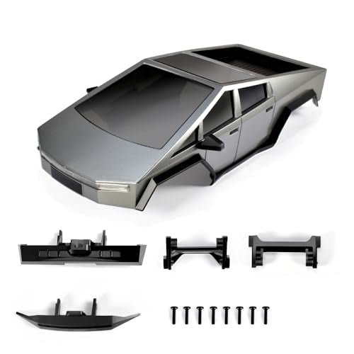 1/18 RC Pickup Hard Body Shell with Front & Rear Bumpers, Upgrade for TRX4M Bronco Defender (Gray) - color: Gray