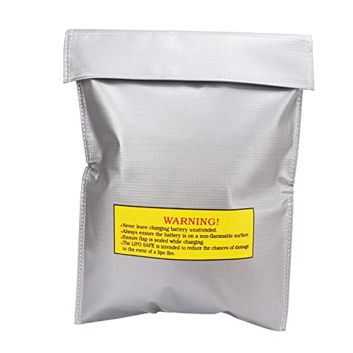 MAVIS LAVEN Battery Safe Bag, Fire Retardant PVC Fiber Protection, Explosion Proof Storage with Charging Holes for RC Drone Batteries