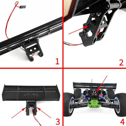 RC Car LED Light Kit Front & Rear Headlight Taillight Set Compatible with for LOSI 1/14 Mini 8IGHT 4WD Buggy Car Upgrade Parts
