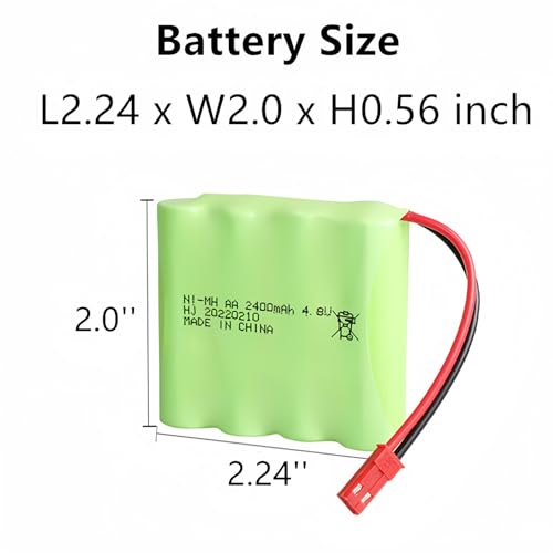 4.8v Battery Pack 2400mAh nimh Batteries Rechargeable RC Battery with Charge Cable for Trucks Remote Control Car