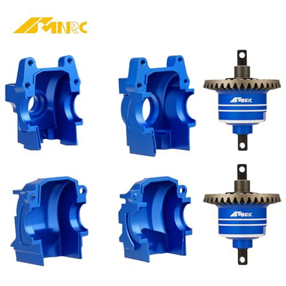 Steel 2PCS Front Rear Differential & Diff Gearbox Case Cover Kit for 1/10 Slash 4x4 Hoss Stampede 4X4 Rustler F-150 4WD VXL Upgrades Part