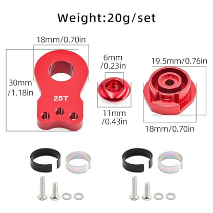 2PCS Aluminum 25T Adjustable Servo Saver High-Torque Servo Arm Compatible with 1/10 Traxxas TRX4 TRX6 SCX10 RC Cars