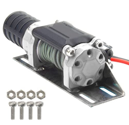 RC Crawler Winch w/Steel Wire Compatible with Traxxas TRX4 Axial SCX10 90046 RC4WD D90 Redcat Gen8 1/10 RC Crawler Car Option Part (Silver) - color: Silver