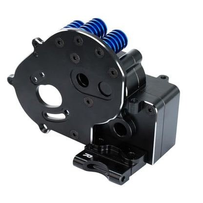 Aluminum Transmission Case Gearbox with Aluminum Motor Plate and Arm Mounts Upgrade Parts for Traxxas Slash 2WD Rustler Stampede Bandit,Replace 3691