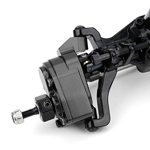 Remote Control Car Metal Front Portal Axle Assembly for 1/10 SCX10 III RC Crawler (Black) - color: Black
